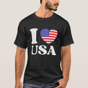 Camiseta I Heart USA I Love USA Red Heart USA Amantes Patri