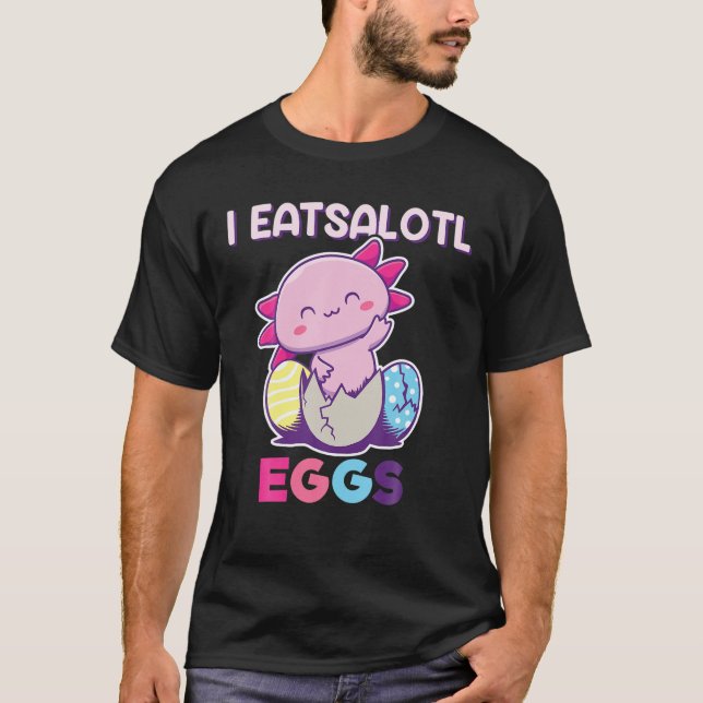 Camiseta I Huevos Eatsolotl, Huevos De Pascua Axolotl, Evas (Anverso)