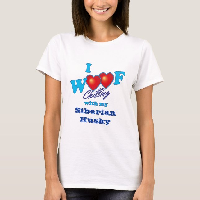 Camiseta I husky siberiano del tejido (Anverso)