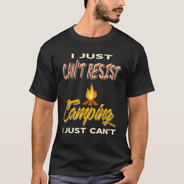 Camiseta I Just Can't Resist Camping I Just Can't Retro  Pr (Anverso)