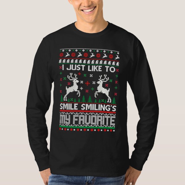 Camiseta I Just Like To Smile Smiling's My Favorite Christm (Anverso)