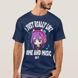 Camiseta I Just Really Like Anime And Music Girl Chibi Anim