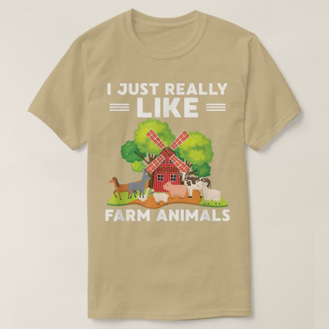 Camiseta I Just Really Like Farm Animals Funny Farming Love (Diseño del anverso)