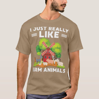 Camiseta I Just Really Like Farm Animals Funny Farming Love
