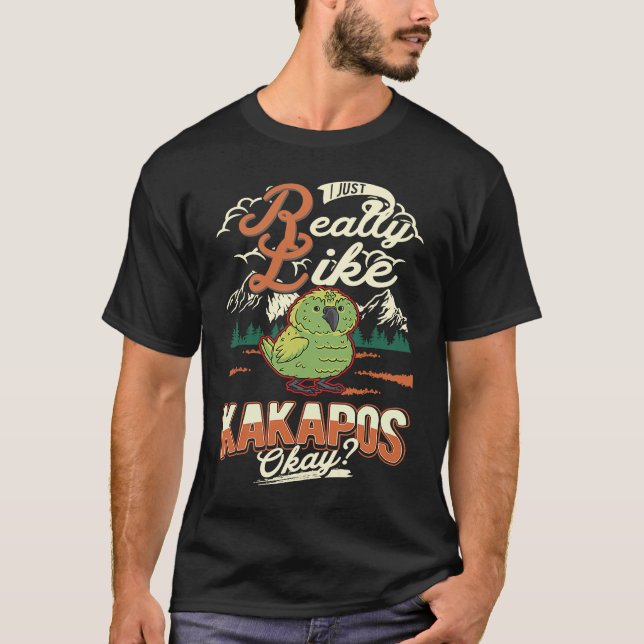 Camiseta I just really like Kakapos Night Parrot Kakapo (Anverso)