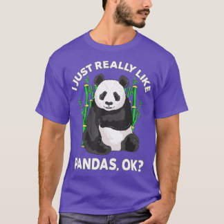Camiseta I Just Really Like Pandas Ok Cute Panda Kids Men W