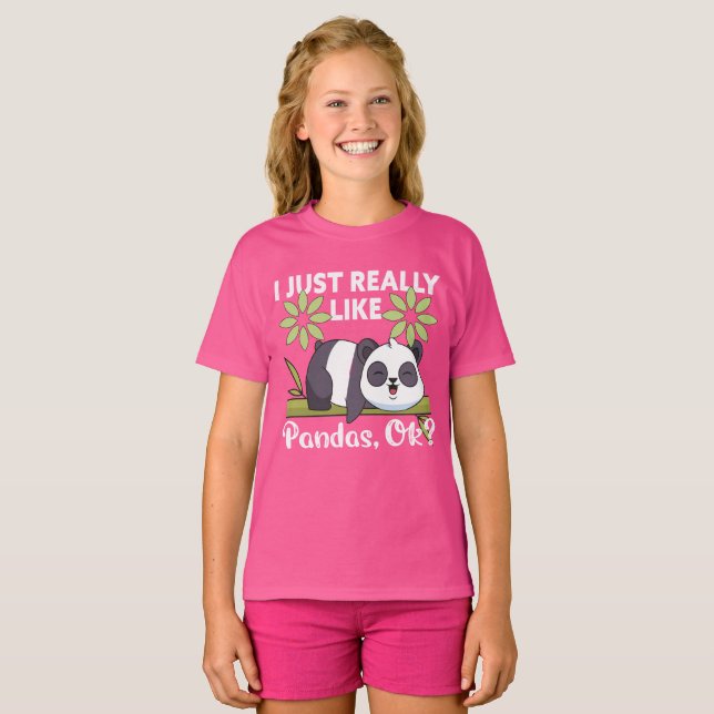 Camiseta I Just Really Like Pandas OK Funny Cute Animal (Anverso completo)