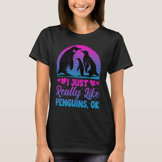 Camiseta I Just Really Like Penguins OK   Penguin (Anverso)