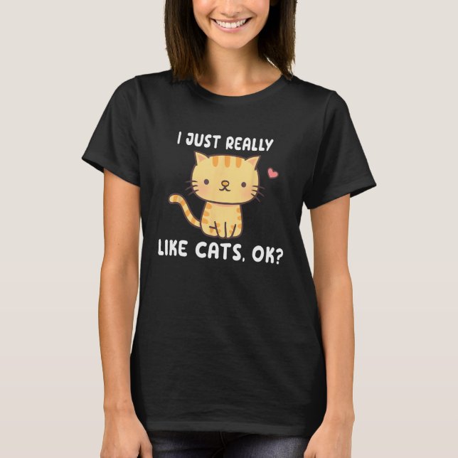 Camiseta I Just Really Like Tabby Cats OK  Gray Cat (Anverso)