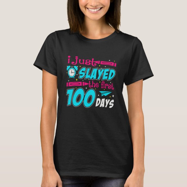 Camiseta I Just Slayed My First 100 Days Back To School Boy (Anverso)