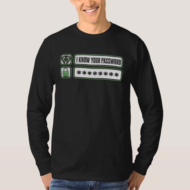 Camiseta I Know Your Password Black Hat Ethical Hacking Hac (Anverso)