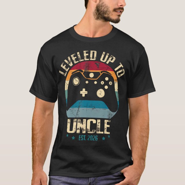 Camiseta I Leveled Up To Uncle 2026 Promoted To First Time  (Anverso)