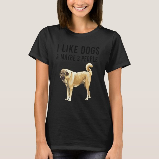 Camiseta I Like Anatolian Shepherd Dogs And Maybe 3 People (Anverso)
