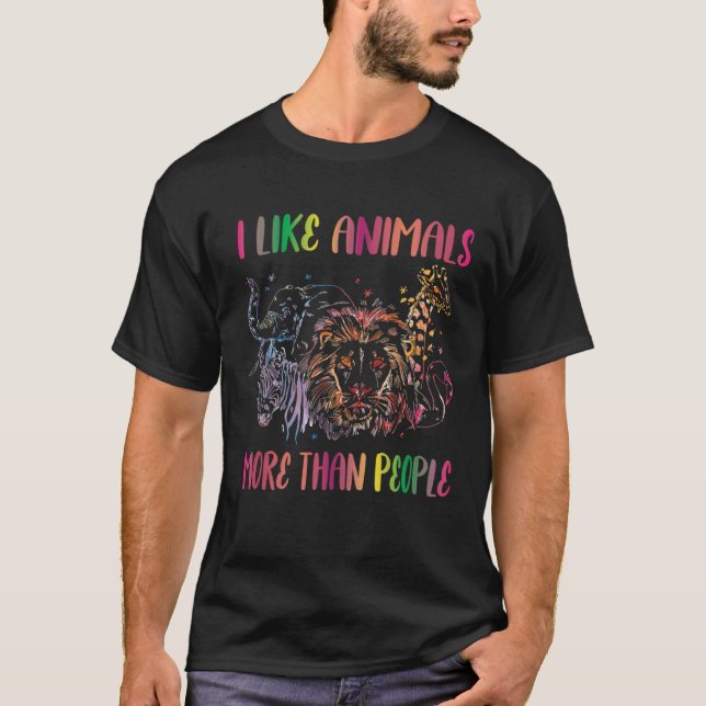 Camiseta I Like Animals More Than People Farm Animal Vegan  (Anverso)
