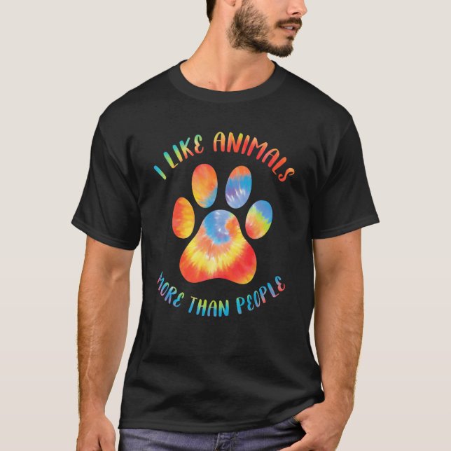 Camiseta I Like Animals More Than People  Vegan Vegetarian  (Anverso)