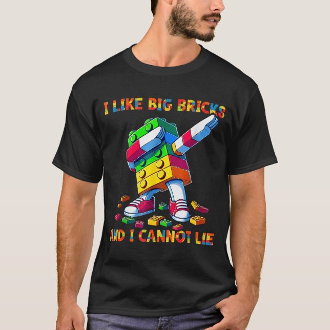 Camiseta I Like Big Bricks &amp; I Can't Lie Funny Master B (Anverso)