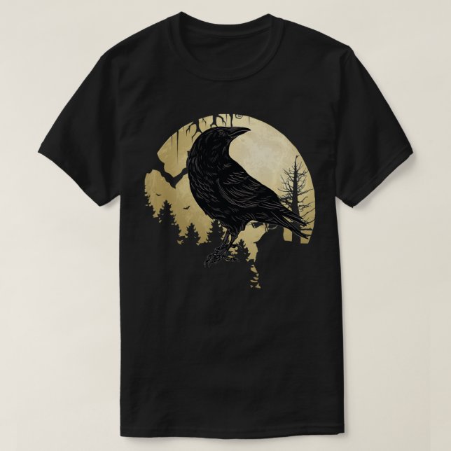 Camiseta I like Birds Viking Crow Blackbird Raven Silhouett (Diseño del anverso)