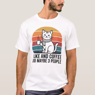 Camiseta I Like Cats and Coffee and Maybe 3 People – Funny 