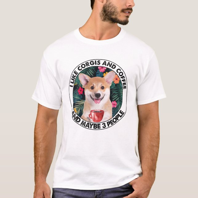 Camiseta I Like Corgi Coffee (Anverso)