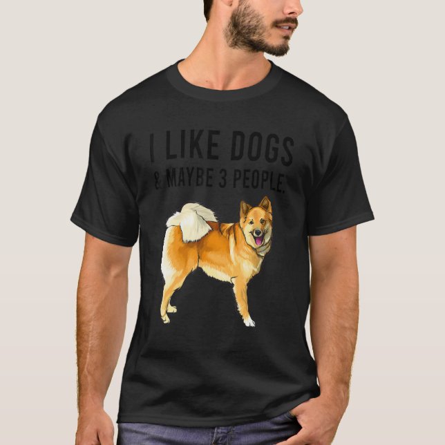 Camiseta I Like Icelandic Sheepdog Dogs And Maybe 3 People (Anverso)