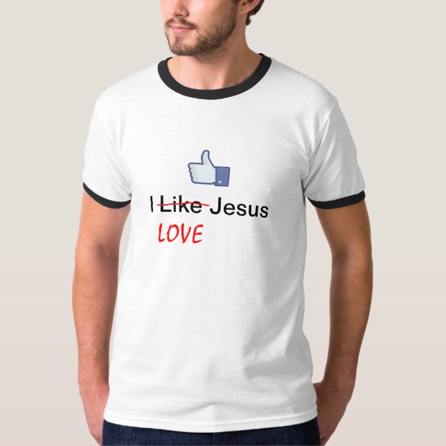 Camiseta I Like (LOVE jesús -) Facebook (Anverso)