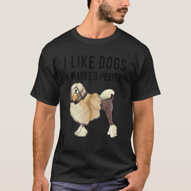 Camiseta I Like Lowchen Dogs And Maybe 3 People (Anverso)