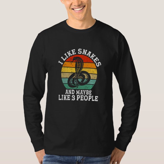 Camiseta I Like Snakes And Maybe 3 People  Retro (Anverso)