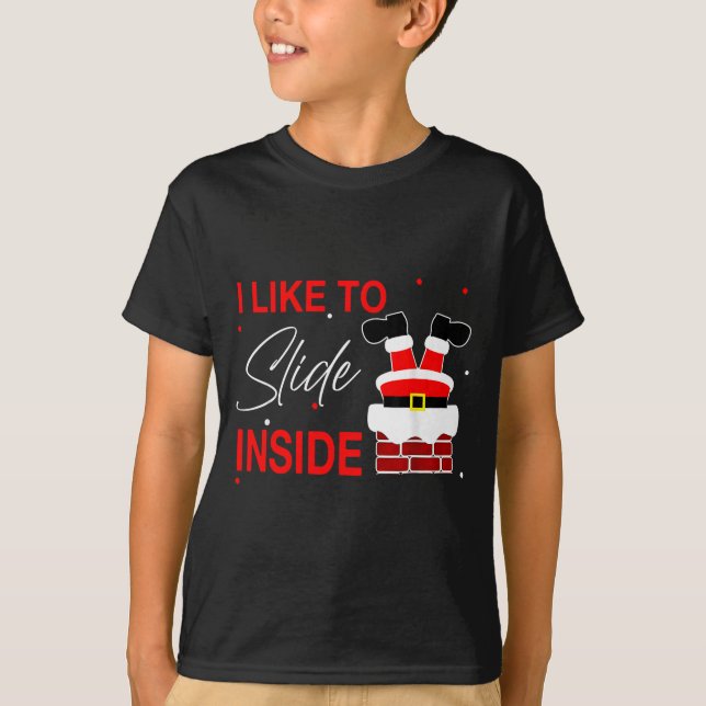 Camiseta I Like To Slide Inside Funny Xmas Couple Unhinge P (Anverso)