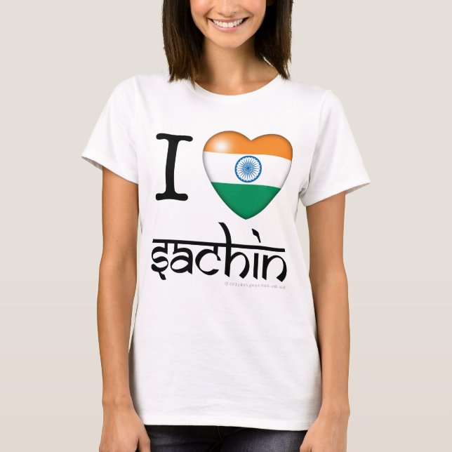 Camiseta I lLove Sachin (Tendulkar) (Anverso)
