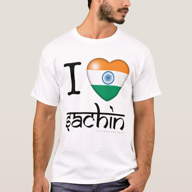 Camiseta I lLove Sachin (Tendulkar) (Anverso)