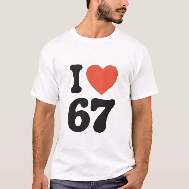 Camiseta I Love 67 Retro Heart T-Shirt (Anverso)