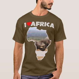Camiseta I Love Africa Willife Map Elephant Tug of War