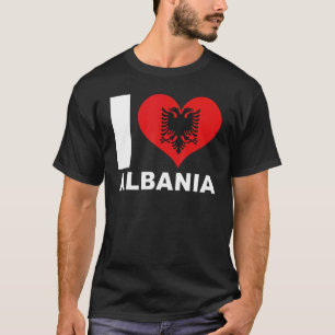 Camiseta I Love Albania Heart Flag Albania