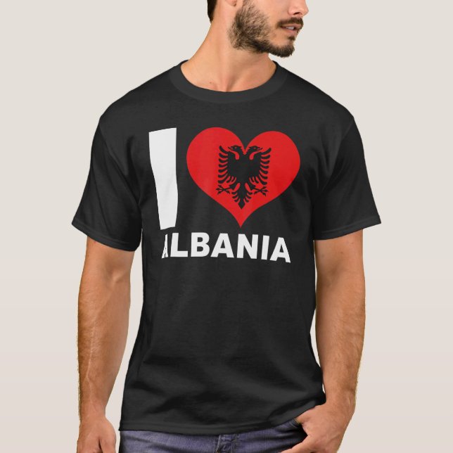 Camiseta I Love Albania  Heart Flag Albania (Anverso)