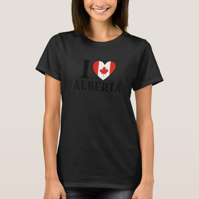 Camiseta I Love Alberta Canada Heart Flag  1 (Anverso)