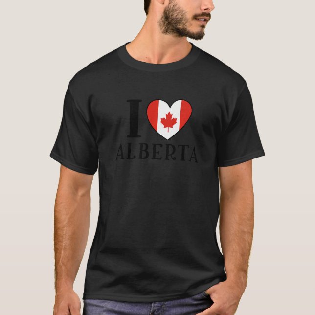 Camiseta I Love Alberta Canada Heart Flag  1 (Anverso)