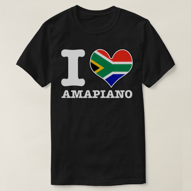 Camiseta I Love Amapiano South African Flag DJ Design don't (Diseño del anverso)