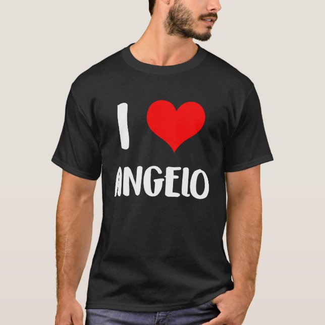 Camiseta I love ANGELO valentine sorry ladies guys heart be (Anverso)