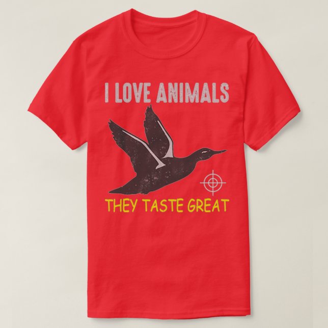 Camiseta I love animal they taste great (Diseño del anverso)