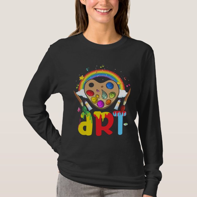 Camiseta I Love Artist Painter Colorful Painting Rainbow (Anverso)