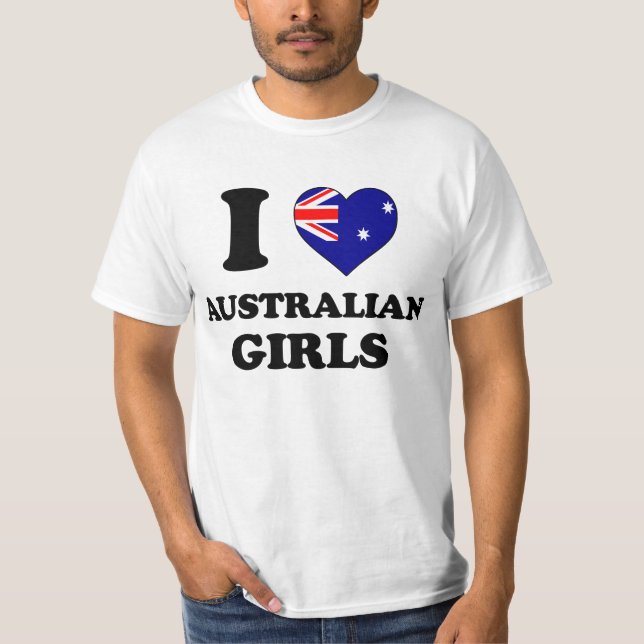 Camiseta I love Australian Girls (Anverso)