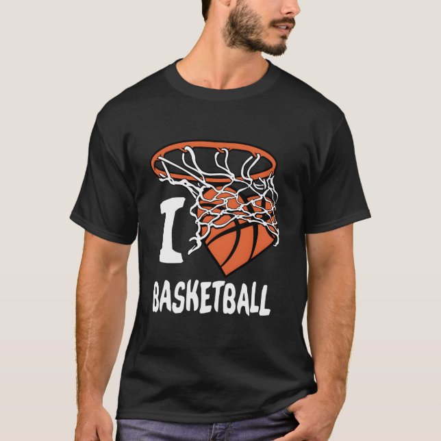 Camiseta I Love Basketball Youth Basketball Hoop (Anverso)