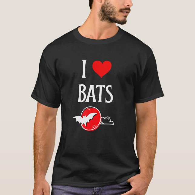 Camiseta I Love Bats I Heart Bats Vampire Bat lover Chiropt (Anverso)