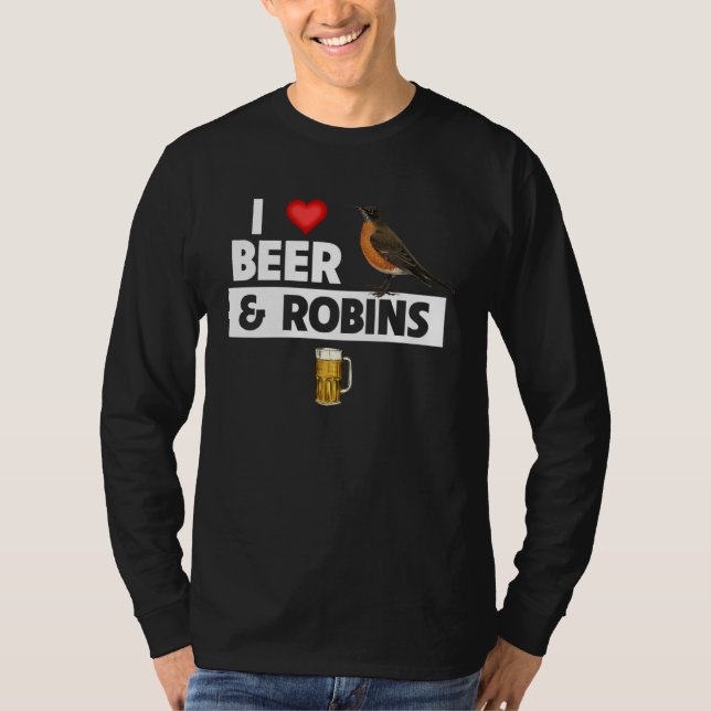 Camiseta I Love Beer and American Robins Connecticut State  (Anverso)