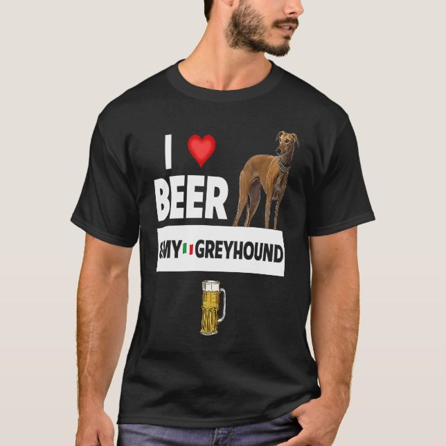Camiseta I Love Beer and My Italian Greyhound Dog Mom Dad D (Anverso)
