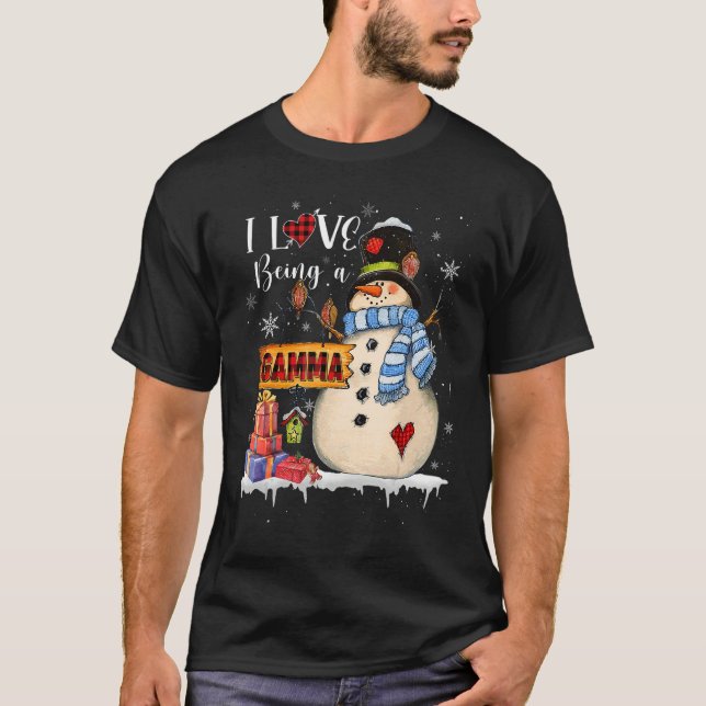 Camiseta I Love Being A Gamma Snowman Xmas Santa Family Chr (Anverso)