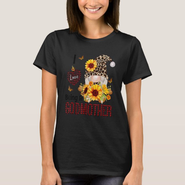 Camiseta I Love Being A Godmother Fall Gnome Autumn Thanksg (Anverso)