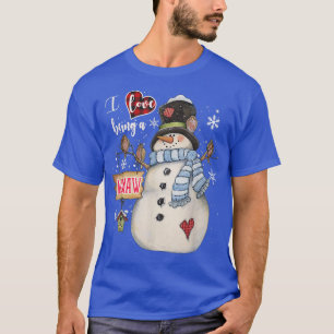 Camiseta I Love Being A Memaw Snowman Grandma christmas 