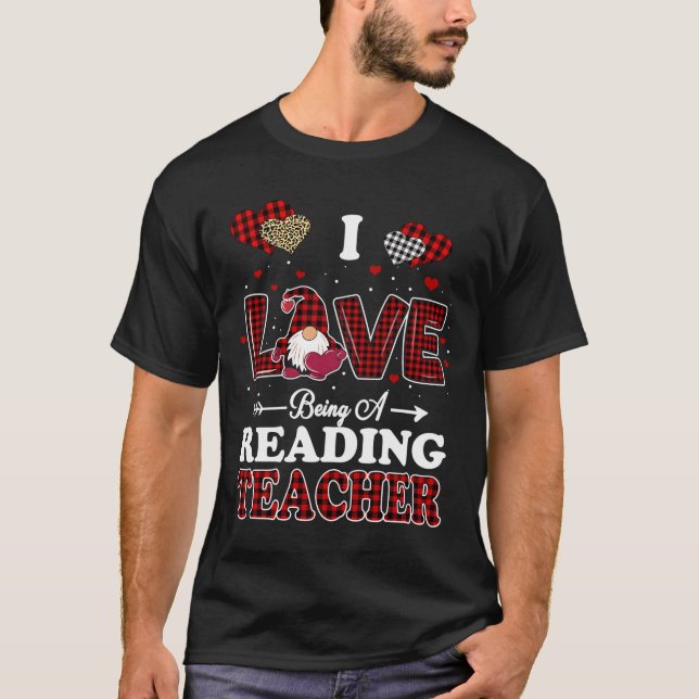 Camiseta I Love Being A Reading Teacher Day Gnome (Anverso)