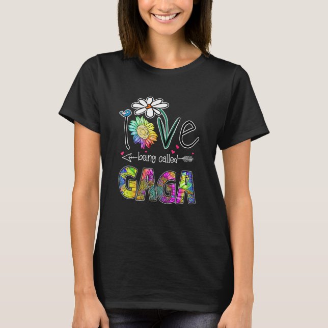 Camiseta I Love Being Called Gaga Daisy Sunflower Mother s  (Anverso)